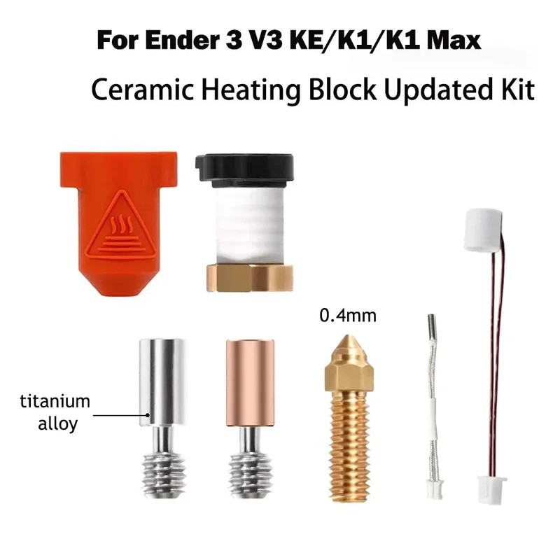 สําหรับ Creality K1 /K1C/ K1 Max Hotend Kit เซรามิคความร้อนบล็อกหัวฉีด 300°C Extruder ความเร็วสูงสํา