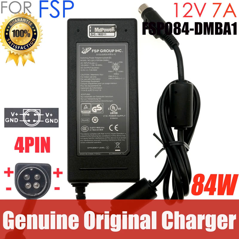 ของแท้ 4-Pin 12V 7A 84W แหล่งจ่ายไฟสําหรับ Netgear NU-90-9120700-12 2ABP084F เครื่องชาร์จอะแดปเตอร์ 
