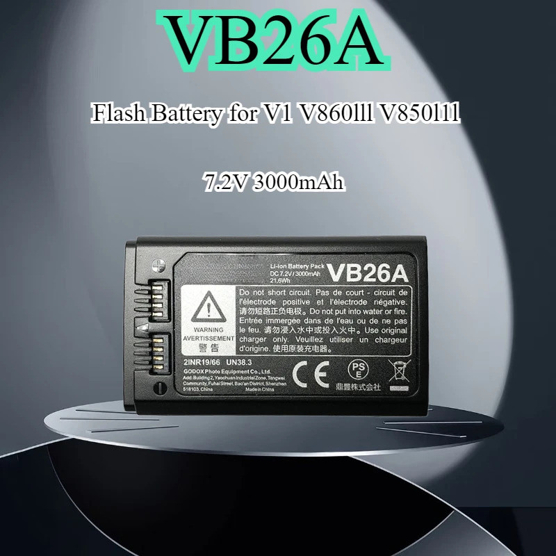 7.2V 3000mAh VB26A อัพเกรดและเพิ่มความจุ V1 V860III V850III แฟลชแบตเตอรี่ลิเธียม VB26 Charger เฉพาะ
