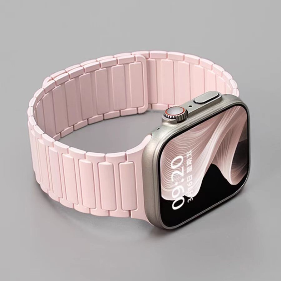 เหมาะสําหรับ Apple S9 Watch iwatch10 Strap applewatch8 Magnetic Silicone Ultra