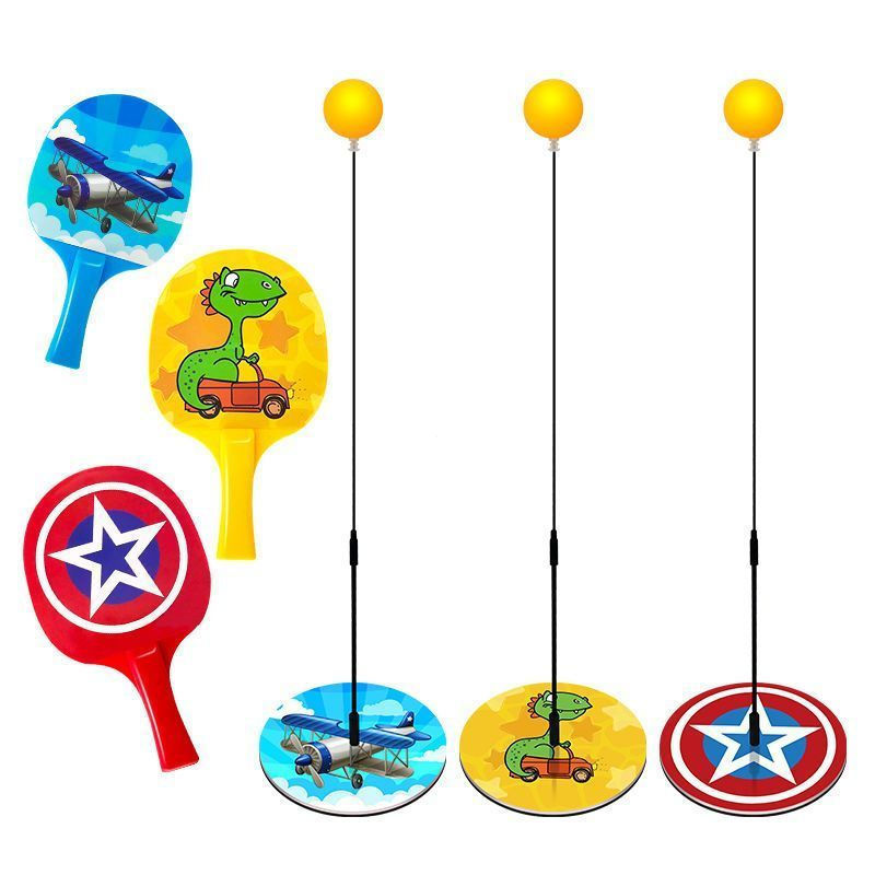 TQ~Children's Table Tennis Trainer for Elementary School Students, Single and Double Player Self-Practice Device, Indoor Table Tennis Practice Toy PP