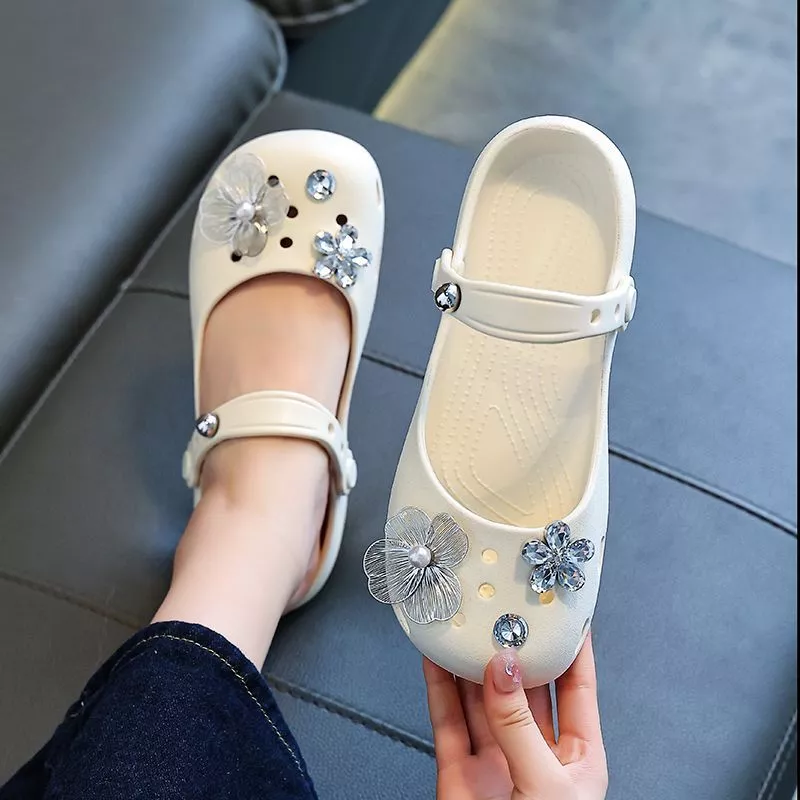 Girl Beach Sandals Fashion Stundent Summer Lightweight Classic Ballet Clog Size 24-35
