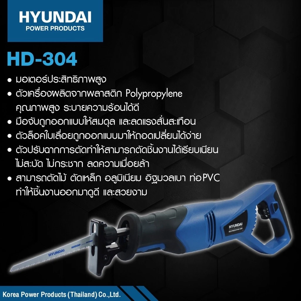 HYUNDAI เลื่อยจิ๊กซอว์ รุ่น HD-PT-304 เลื่อยจิ๊กซอว์ไฟฟ้าเอนกประสงค์ เลื่อยจิ๊กซอ thumbnail 3