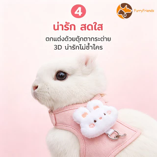สายจูงกระต่าย ของใช้กระต่าย เชือกลากกระต่าย สะดวกสบาย ระบายอากาศ มีฤดูกาลทั้งสี่