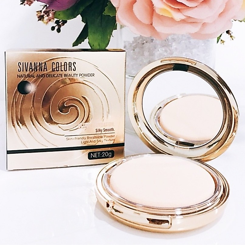 Sivanna Colors Natural And Delicate Beauty Powder 20g HF689 แป้งพัฟ สิวันนา แป้งหอย เนื้อเนียน ปกปิด