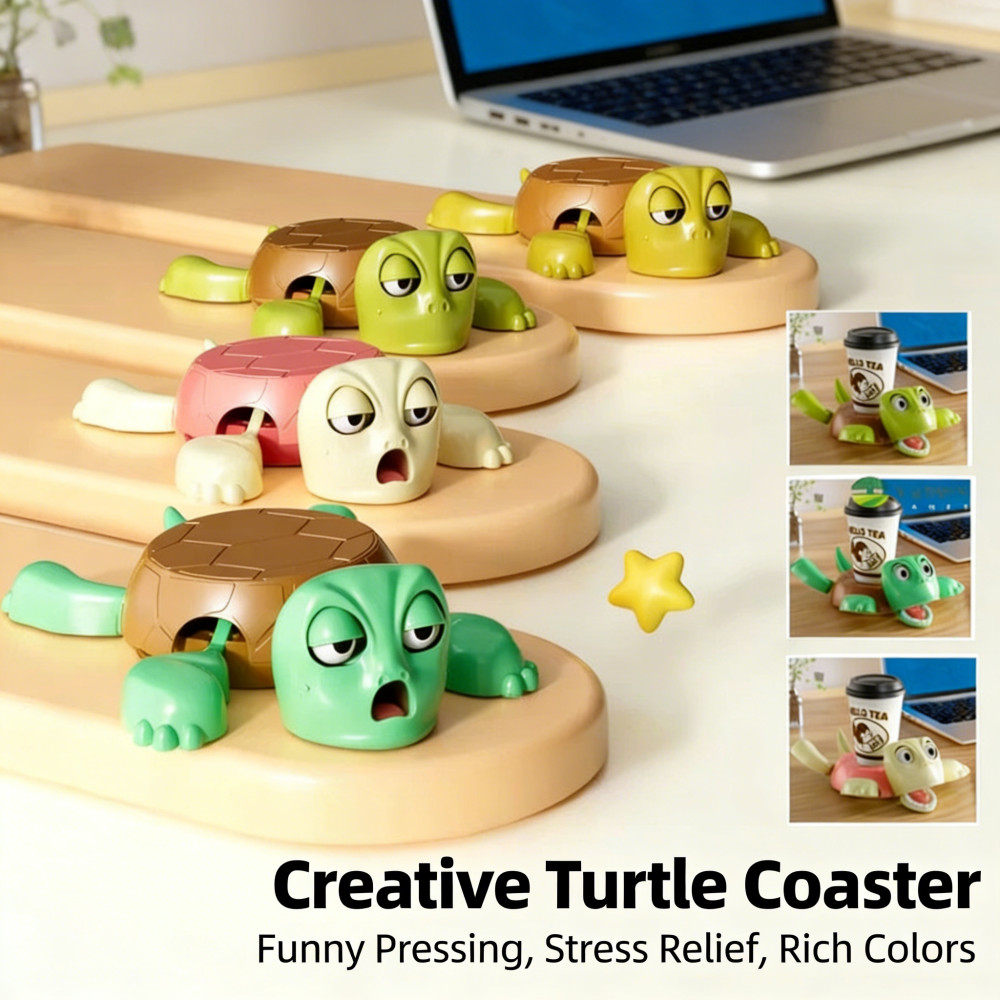 Turtle Gravity Water Cup Coaster กดเริ่มต้น Creative Expression Coasters ครัวเรือนตลก