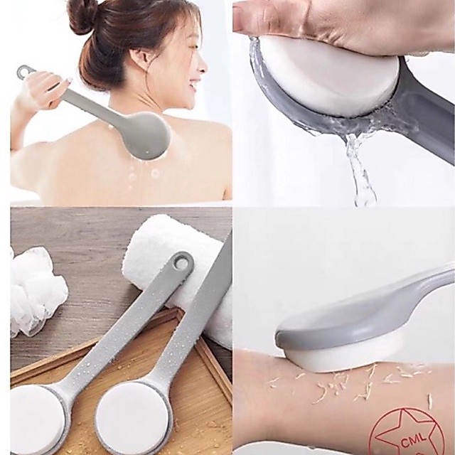 พร้อมส่ง แปรงอาบน้ำ 2 หัว แปรงขัดตัว ใยขัดผิว แปรงถูหลัง ฟองน้ำขัดตัว ใยขัดตัว ไม้ถูหลัง