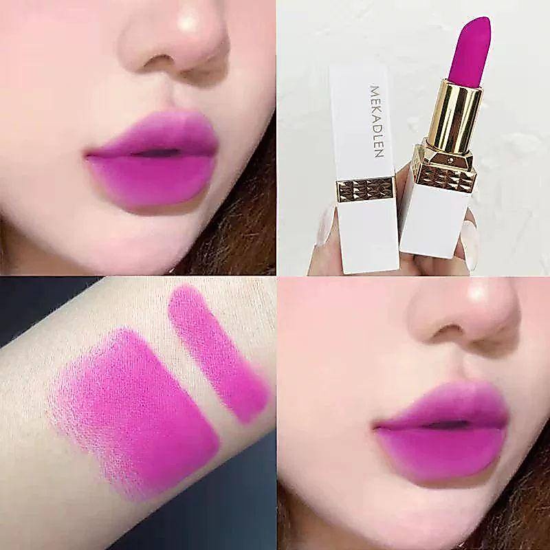 ลิปสติก เพิ่มความชุ่มชื้น กันน้ํา ติดทนนาน สีม่วง ดอกกุหลาบ องุ่น สีแดง สีชมพู สีส้ม มี 15 สี