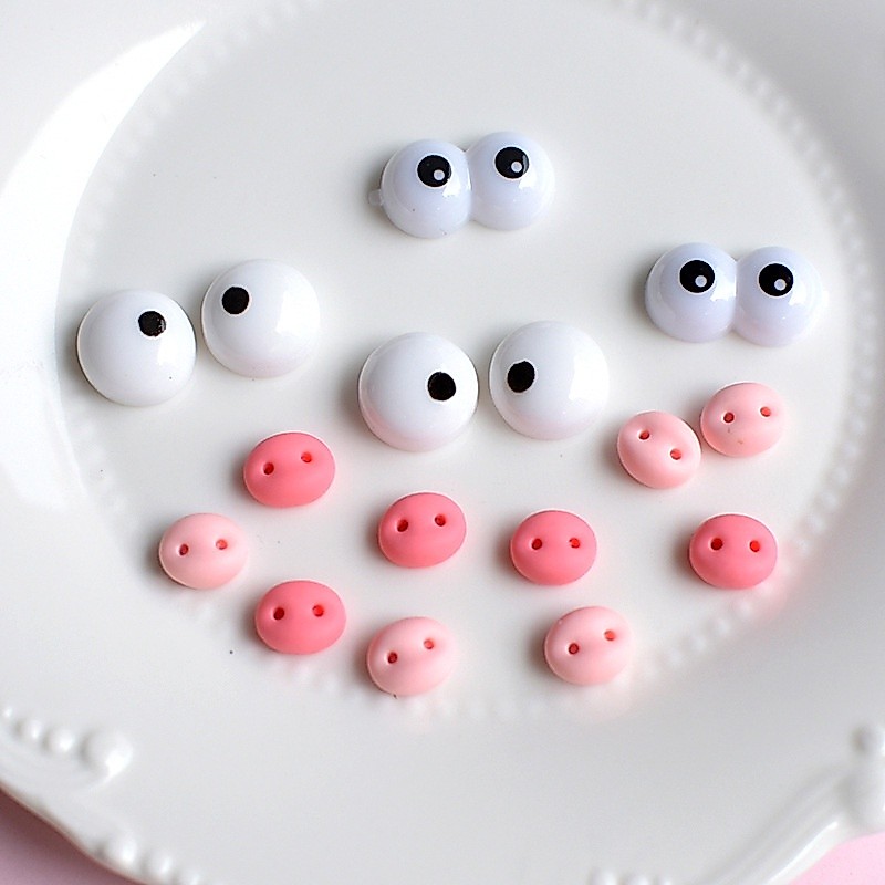 100 ชิ้น ตาน่ารัก จมูกหมู หลังแบน เจียรหลังเบี้ย สําหรับเด็ก กิ๊บติดผม ตุ๊กตา ตุ๊กตา DIY งานฝีมือ อุปกรณ์ตกแต่ง