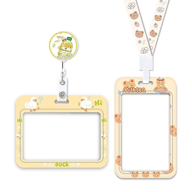 ซองใส่บัตร แบบใส สองด้าน น่ารัก ใส่เอกสาร ควบคุมเข้ามหาวิทยาลัย นักเรียน แผ่นงานพยาบาล ดึงง่าย หัวเข็มขัด ป้ายบัตร