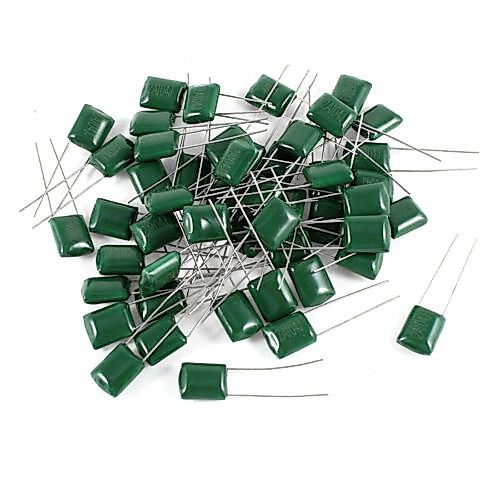 (5ตัว) Green Polyester Film ตัวเก็บประจุ 0.47nF - 0.22uF 100V 2A tolerance 5% PEI  102J - 224J