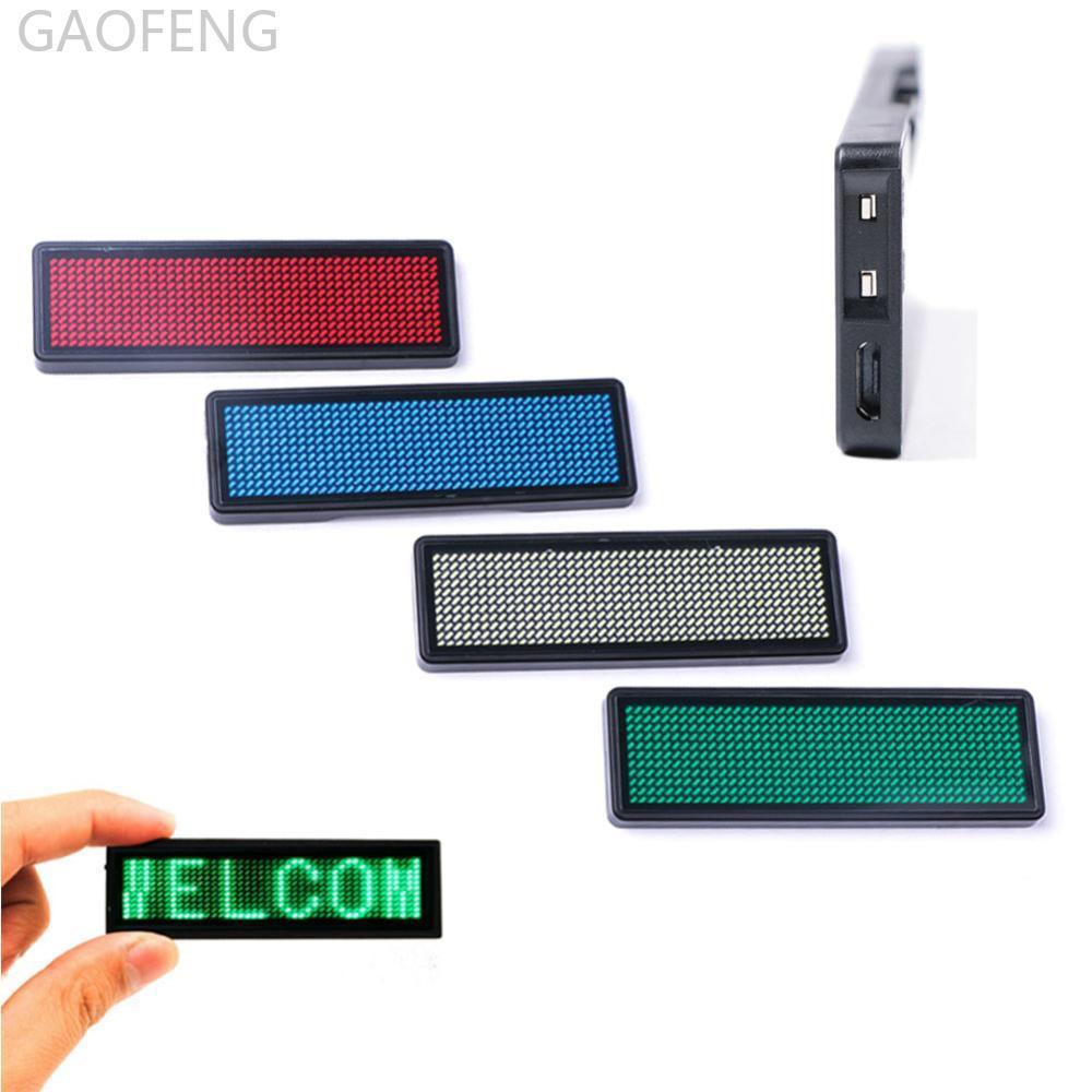 GAOFENG Mini LED Digital Programmable แบบชาร์จไฟได้ Scrolling ชื่อข้อความป้าย N3O9