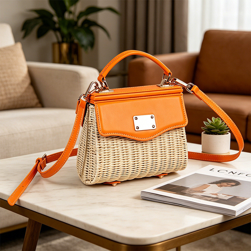 New Ladies Boutique Bags Outing Shopping Travel Fashion Rattan All-Match Bag One-Shoulder Portable H
