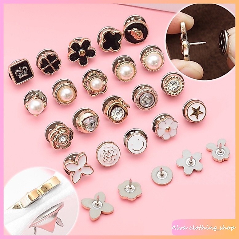 🎀Alva🎀พร้อมส่ง🚚 เข็มกลัดขนาดเล็กโลหะผสมน่ารักสไตล์เกาหลีสําหรับตกแต่งเสื้อ ถอดออกได้ มี 35แบบ # Y43
