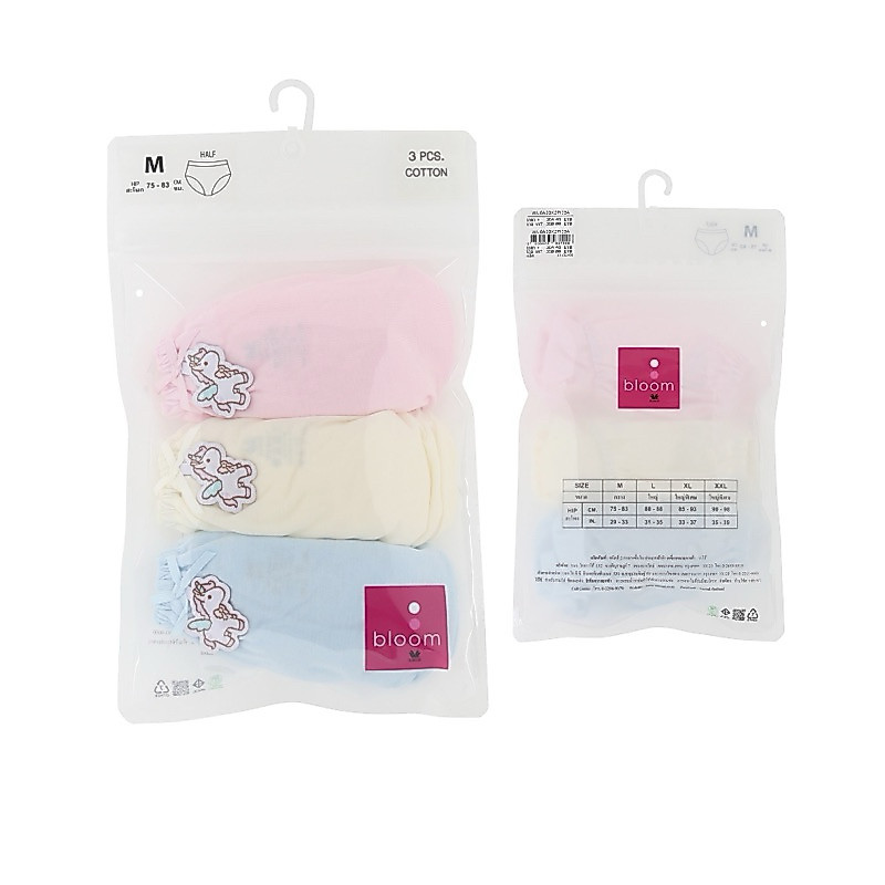 Wacoal Bloom Panty Cotton Half กางเกงในสำหรับเด็ก Pack 3 ตัว รุ่น WU6A43