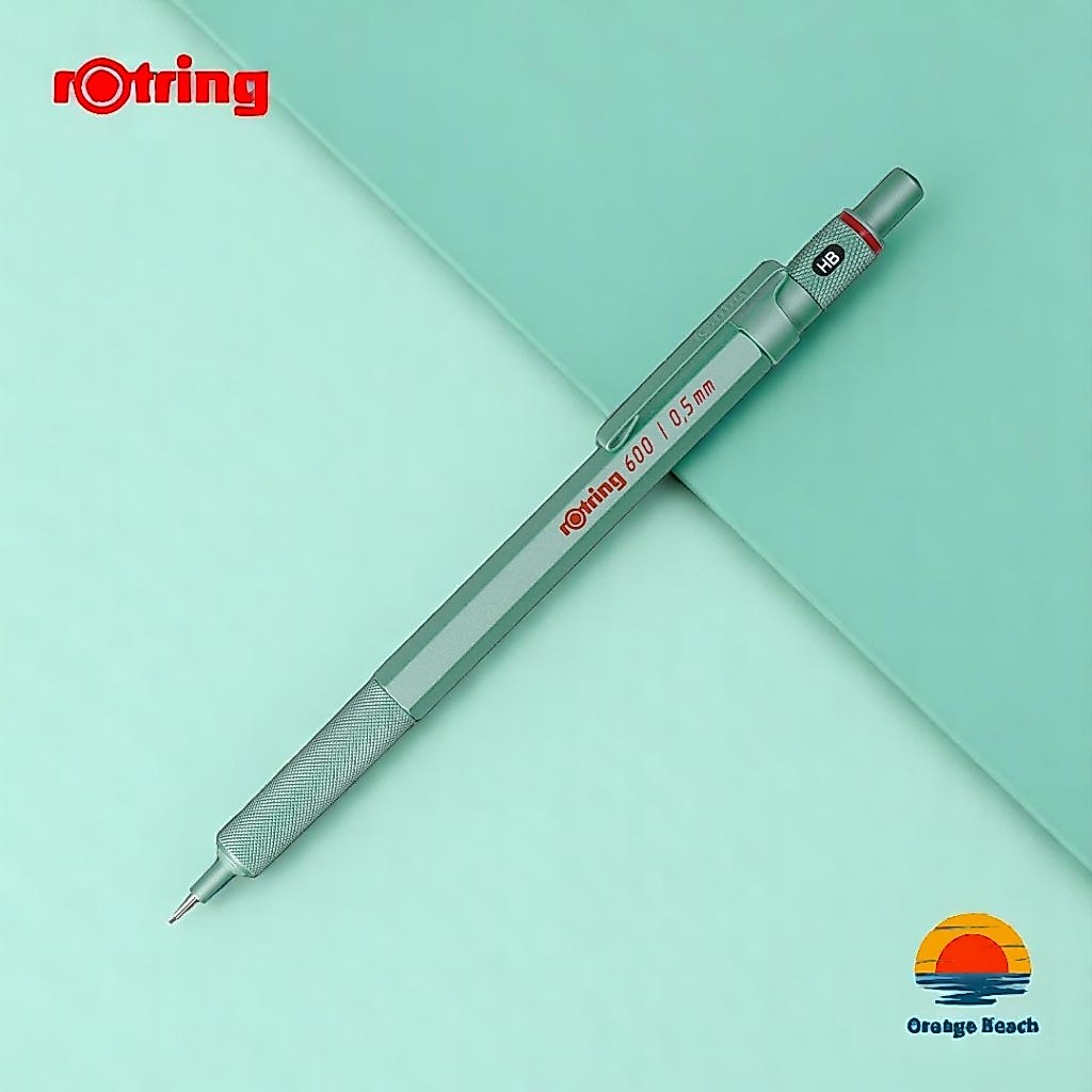 rOtring 600 ดินสอกด 0.5mm/Mint สีมิ้นท์จำกัด/ด้ามทองเหลืองหกเหลี่ยม/กริปลายนูน/ญี่ปุ่น
