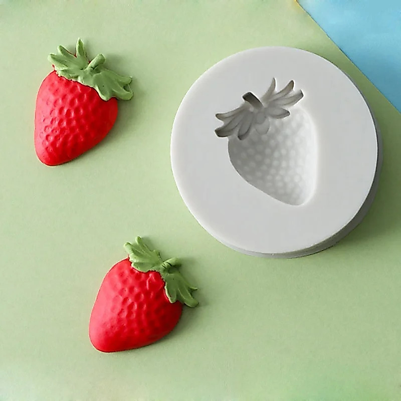 3D สตรอเบอร์รี่ซิลิโคนแม่พิมพ์ Fondant แม่พิมพ์ DIY งานแต่งงานเค้กตกแต่งเครื่องมือ Candy ช็อกโกแลต Gumpaste แม่พิมพ์ Sugarcraft เบเกอรี่เครื่องมือ