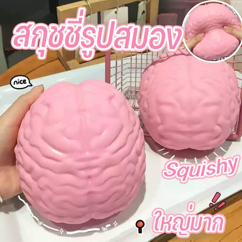 COD สกุชชี่รูปสมอง Squishy สมองที่ชาญฉลาด สกุชชี่ช้าเด้งขนาดใหญ่ สกุชชี่นุ่มคลายความวิตกกังวล คลายเครียด ของเล่นบีบอัด