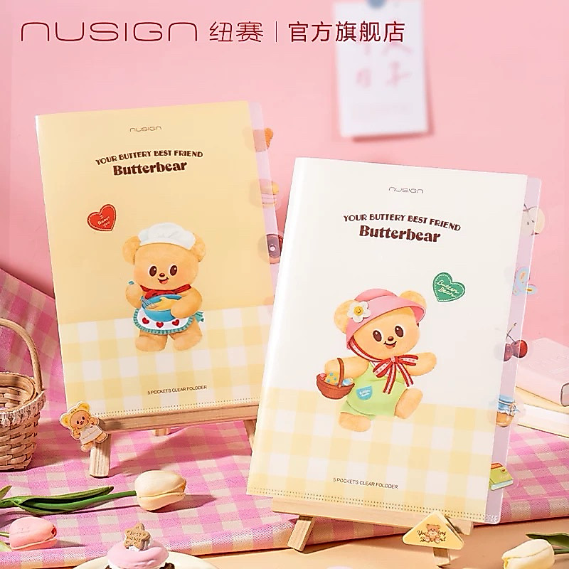 (พร้อมส่ง) Nusign x Butterbear แฟ้มน้องเนย ขนาด A4 แบบมีที่คั่นหน้า