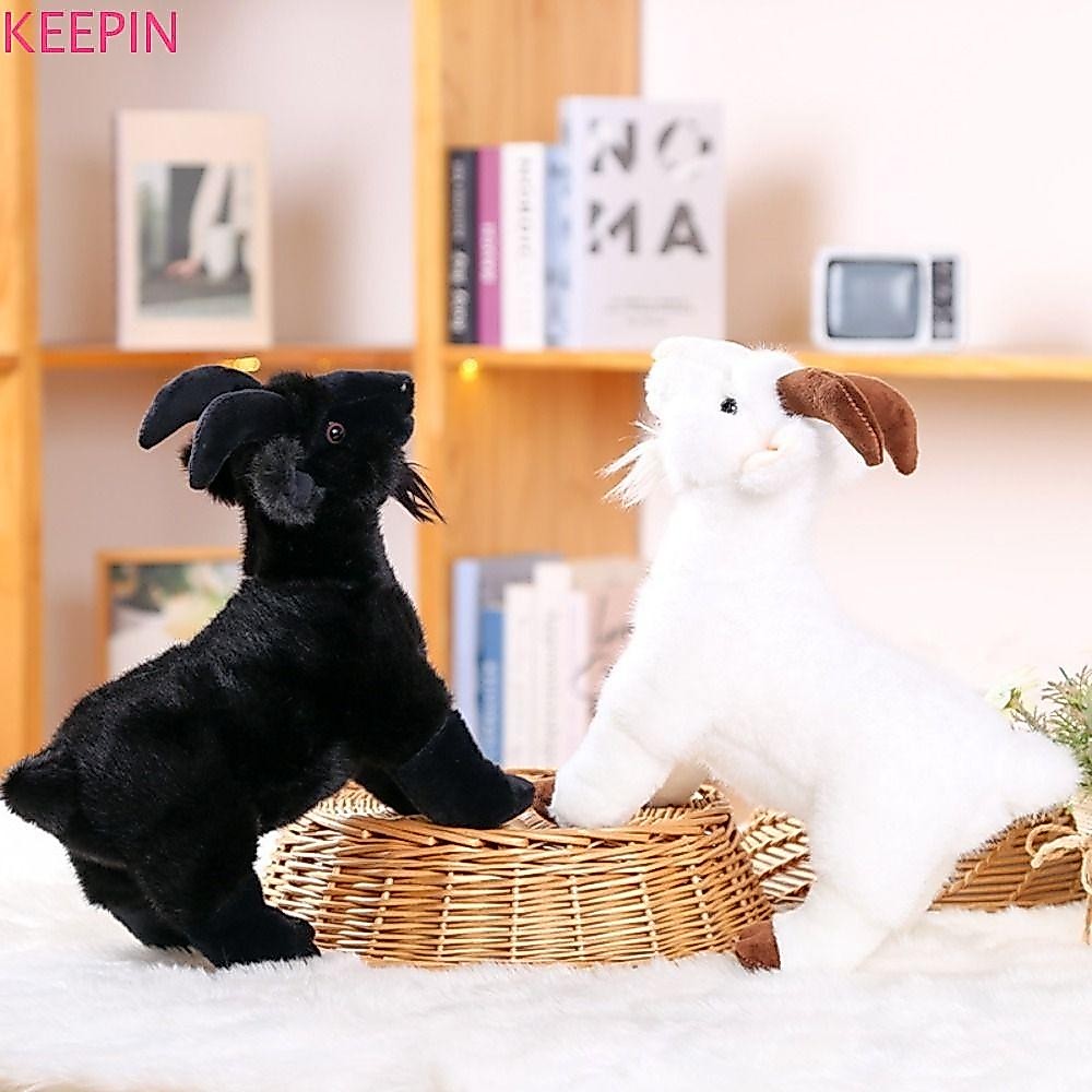 Keepin ตุ๊กตาเด็กแพะ, ตุ๊กตา PP Cotton Horned แกะ Plush ของเล่น, Plushie แกะของเล่นน่ารักนุ่มน่ารักเด็กแพะพวงกุญแจตกแต่งห้อง