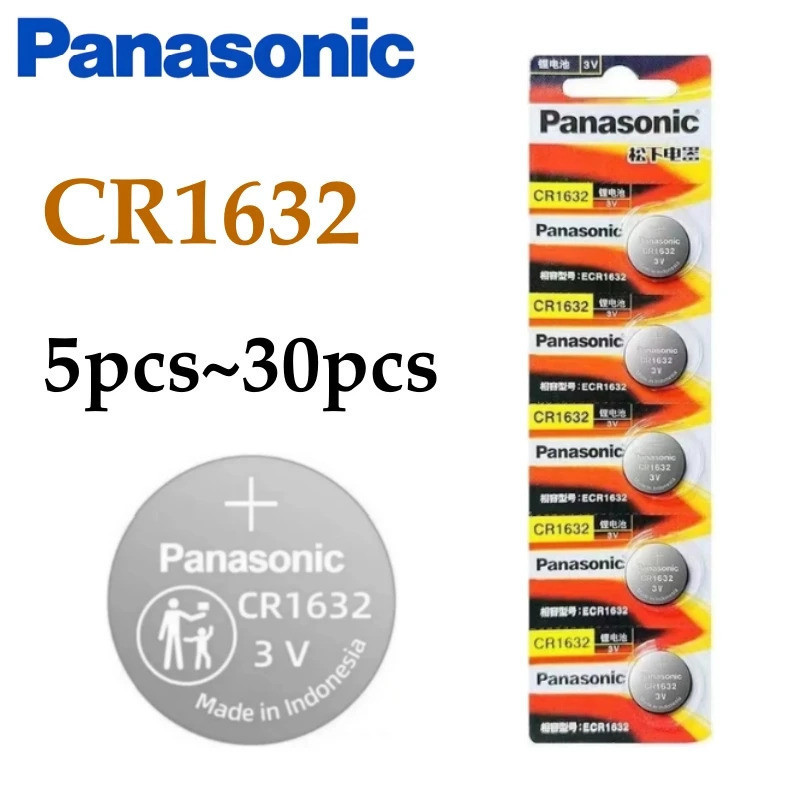 5-30pcs Original Panasonic CR1632 CR 1632 ECR1632 DL1632 แบตเตอรี่ปุ่มเหรียญแบตเตอรี่ลิเธียมสําหรับน