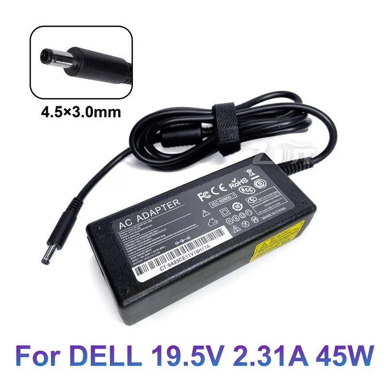 19.5V 2.31A 45W 4.5*3.0 มม.AC แล็ปท็อปอะแดปเตอร์ชาร์จไฟเข้ากันได้กับ Dell Xps11 12 13 13R 13Z 14 13-