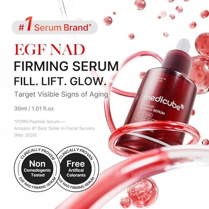 Medicube NAD EGF Firming Serum สําหรับผิวหน้า & คอคอคอคอ | เซรั่มต่อต้านวัยพร้อม EGF Peptide, NAD+ &