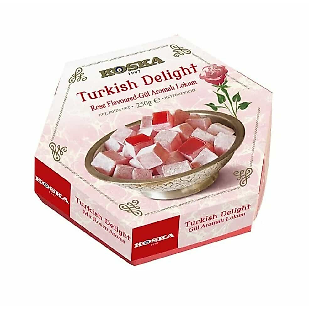 Koska Turkish Delight Rose Flavour 250g ตุรกิช ดีไลท์ รสกุหลาบ ขนมตุรกี ขนมหวานนำเข้า
