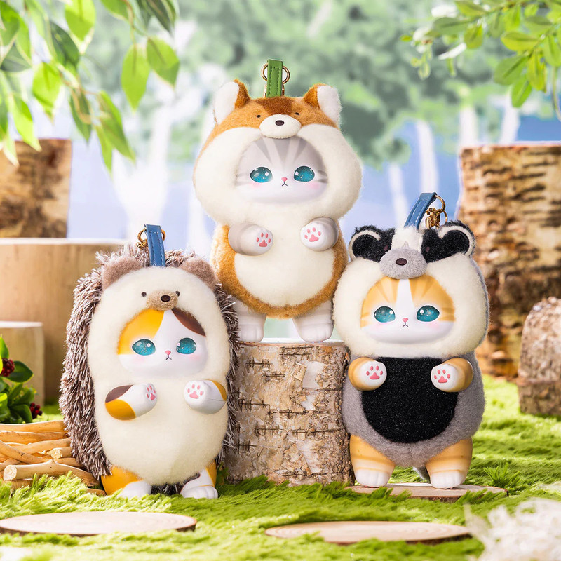 Mofusand Cat Fusand Forest Animal Plush Pendant Mystery Box Nordic ลูกแมวตุ๊กตาสาวของขวัญ (ทั้งปลาย 3 ไม่จําเป็น)