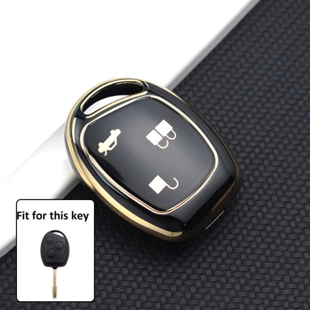 ฝาครอบกุญแจรีโมทรถยนต์ระยะไกลสําหรับ Ford Focus Mondeo Festtiva Fusion ชุด Fiesta KA 3Buttons TPU Key Fob Holder Protector