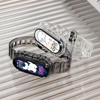 สายรัดกรณีโปร่งใส ฝากป้องกั for Smartwatch Mi Band 10 เข็มขัดป้องกันหน้าจอ อุปกรณ์เสริมสร้อยข้อมือ for MiBand 10 9 8 NFC