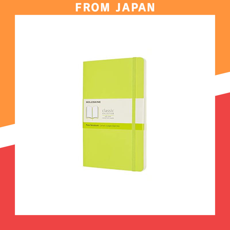 Moleskine Classic Notebook Soft Cover Plain Large Size (13cm x 21cm) Lemon Green QP618C2
