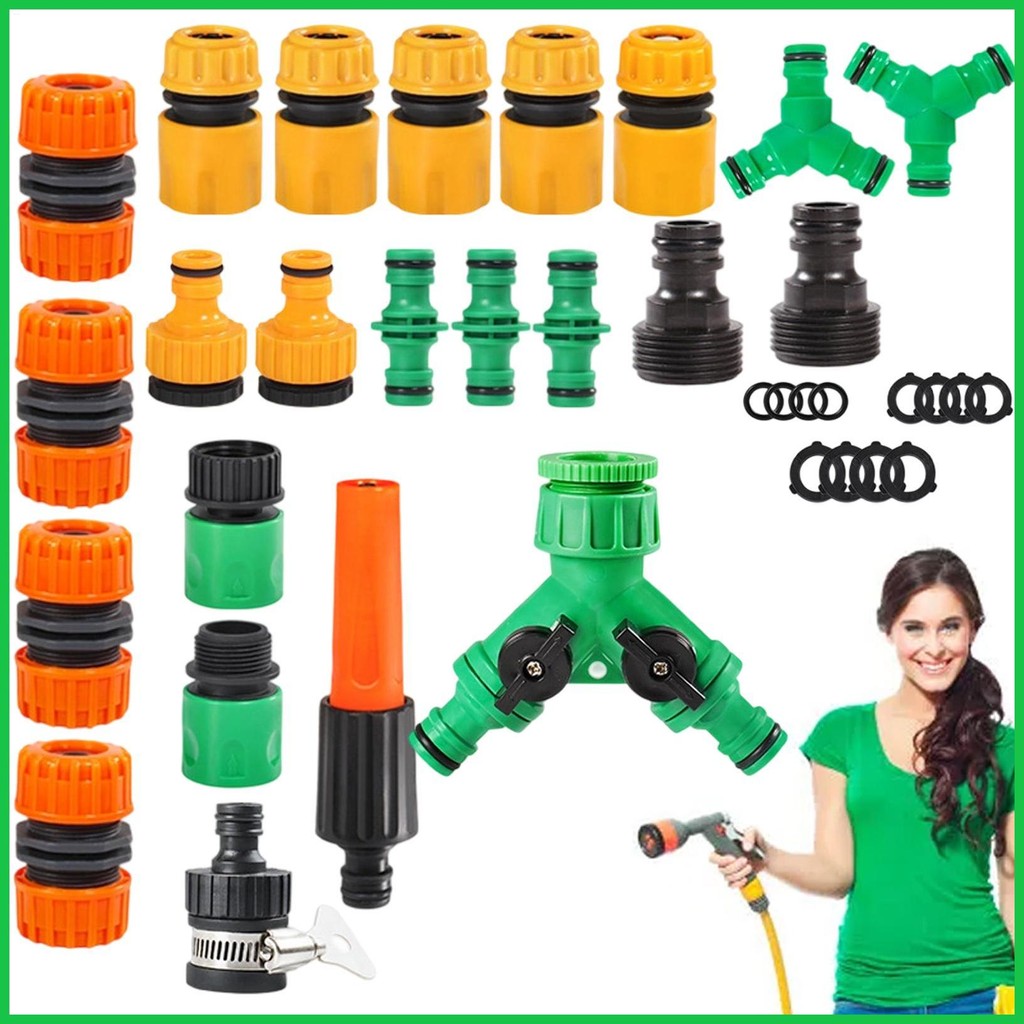 Quick Connect อุปกรณ์ท่อ 36 ชิ้น Garden Hose Connector Quick Connect Kit ชายหญิงอะไหล่ mueadsyph