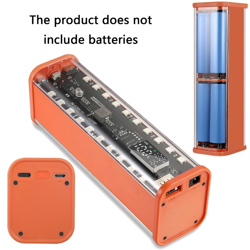 QUU 8Slot 18650 กรณีปรับแรงดันไฟฟ้าได้ 5V ถึง 12V สําหรับการเดินทางกลางแจ้ง Camping