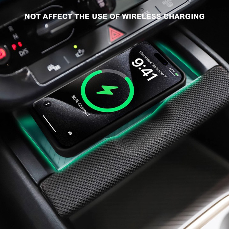 รถประตู Groove Mat Slot ถ้วยผู้ถือ Pad สําหรับ Mini Cooper Countryman U25 ไร้สายชาร์จ Pad ซิลิโคน Anti Slip Pad ตกแต่ง - รูปที่ 2