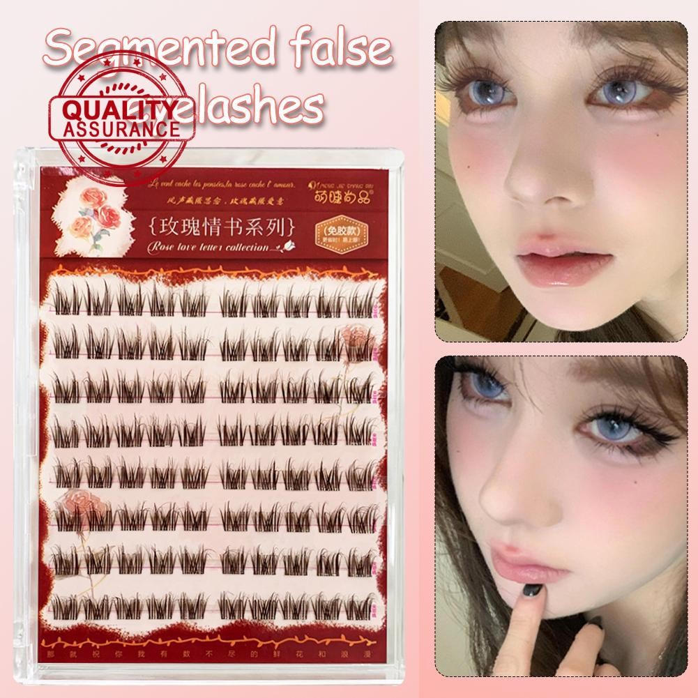 5d Cat-eye ขนตาปลอมนุ่มไม่มีกาว Segments Fluffy สําหรับธรรมชาติปริมาณขนตาปลอม P3d0