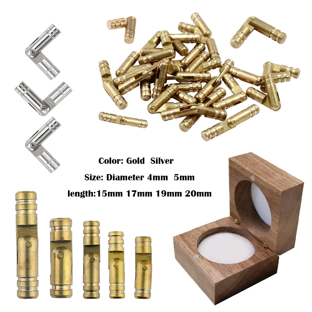 10PCS Invisible Barrel Hinges – Pure Coppers Brass for Wine and Jewelry Boxes Concealed Hinge