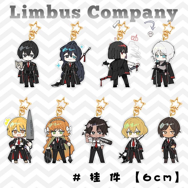 Limbus บริษัทอะนิเมะ KeyChain YiSang Ishmael Sinclair ผู้ชายพวงกุญแจสําหรับผู้หญิงการ์ตูน Kawaii รูปอะคริลิคพวงกุญแจจี้ของขวัญ