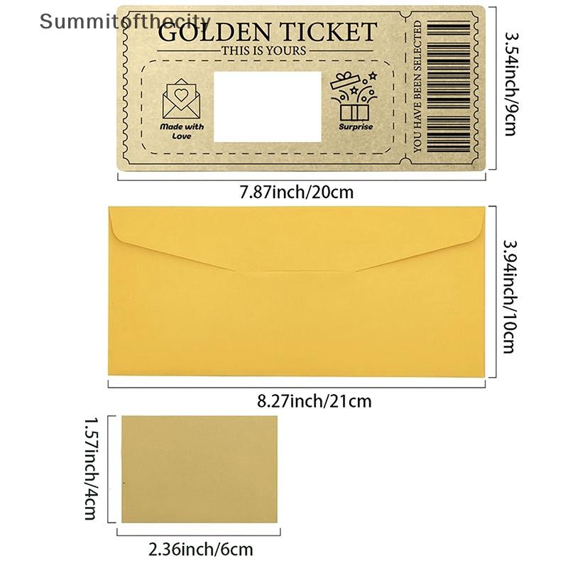 SUT การ์ดขูดฝ้า ของขวัญ Raffle Scratch Off Ticket Golden Ticket Surprise Concert Ticket Party Favor 