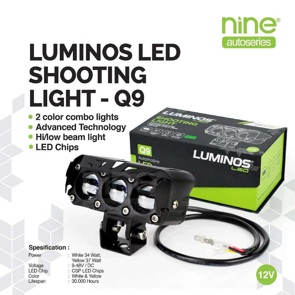 MATA LUMINOS LED Spotlight 74W รถบรรทุก SQL3 Super Bright Eyes กันฝนหมอก Q9 NINE AUTOSERIES และมินิโ