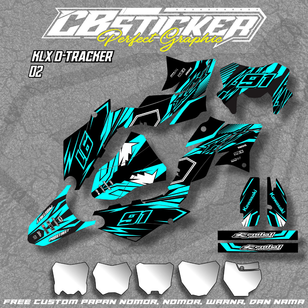 สติ๊กเกอร์เต็มตัวสําหรับรถจักรยานยนต์ KLX D-TRACKER ฟรีชื่อตามสั่ง เบอร์ และ Sponsor-CBO2DTX