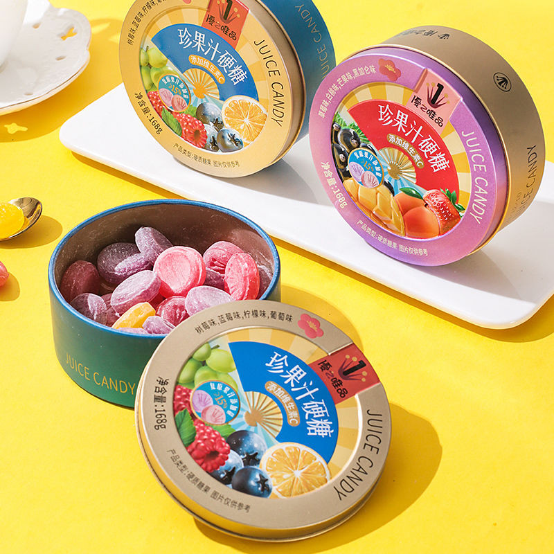 [การชําระเงินครั้งแรกที่ใช้] Youzhiweipin 168g กล่องดีบุกรสผลไม้ผสม Marshmallow Soft Hard Candy ของว