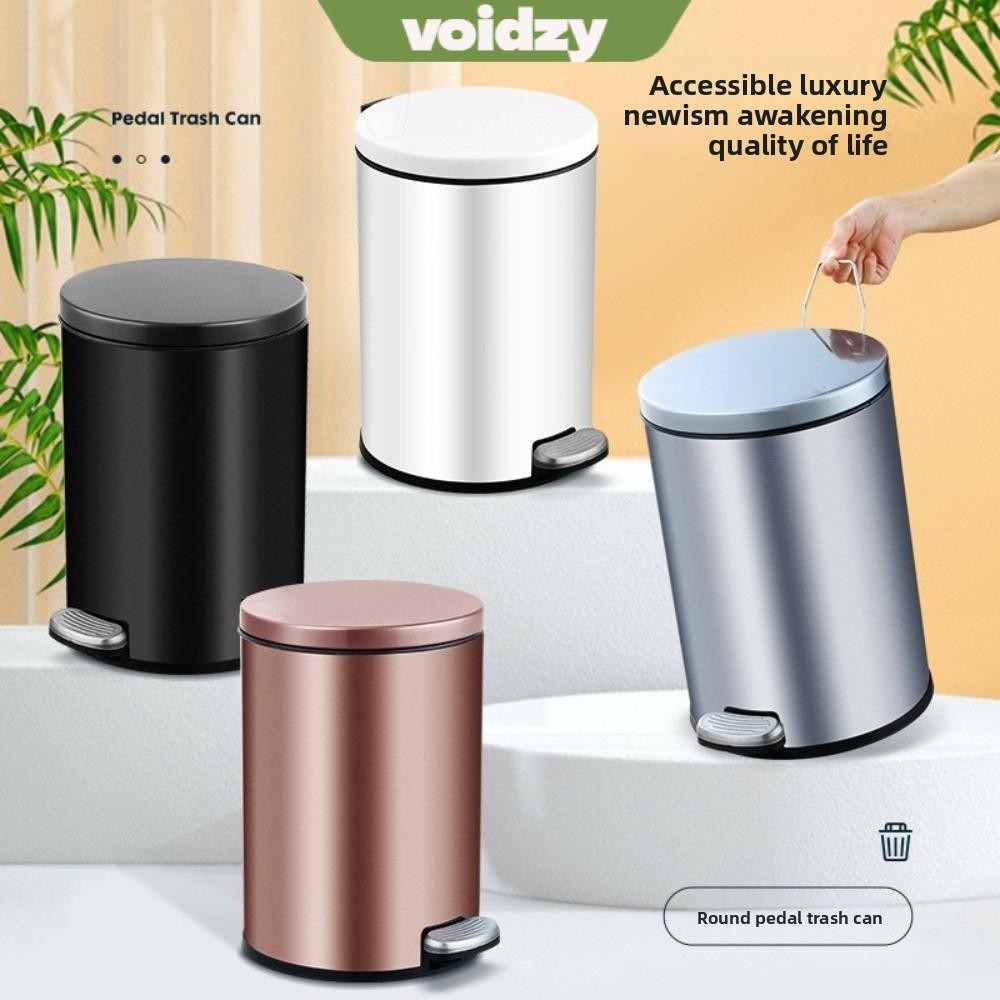 VOIDZY ถังขยะในห้องน้ํา, สแตนเลส 8L ถังขยะ, คุณภาพสูงพร้อมฝาปิดเท้าเหยียบ Flip Cover ถังขยะห้องน้ําสําหรับ Home Indoor Hotel