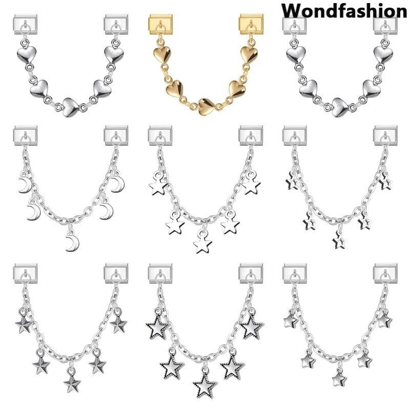 Love Star จี้อิตาเลี่ยน Charm สร้อยข้อมือ Fit 9 มม.สร้อยข้อมือสแตนเลส DIY เครื่องประดับทําอุปกรณ์เสริม Retro บุคลิกภาพโมดูลสร้อยข้อมืออุปกรณ์เสริม