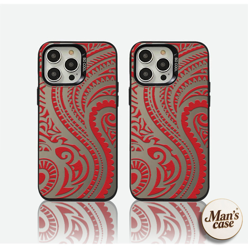 MERAH Realme กรณีชาติพันธุ์ Art Motif สีแดงสไตล์สําหรับ 5/5i/6i/C3 7 8 9i C2/A1K C11 2020 C12/C15 C2