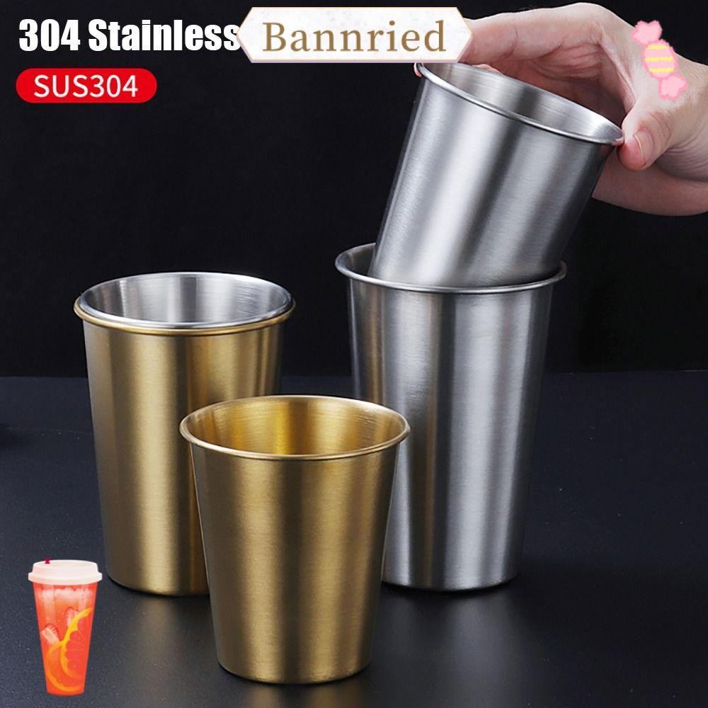 BANNRIEDSG 1 ชิ้นถ้วยเบียร์ Whisky, Travel Camping กลางแจ้ง 304 ถ้วยสแตนเลส, 260-500ml Gold Silver Coffee Tea Wine Drinking Mug
