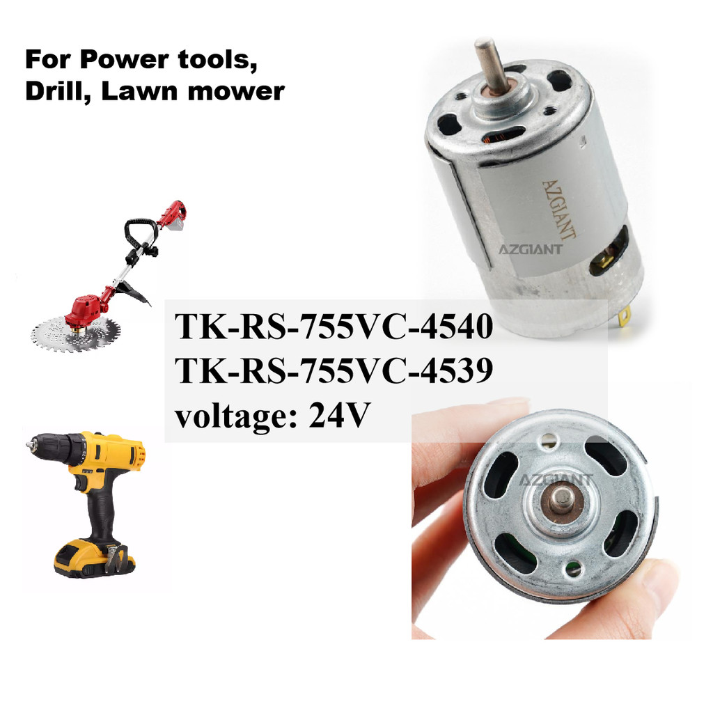 มอเตอร์ 24V TK-RS-755VC-4540 เครื่องมือไฟฟ้าเจาะเครื่องตัดหญ้ามอเตอร์ยกยางพองเครื่องมือบ้าน