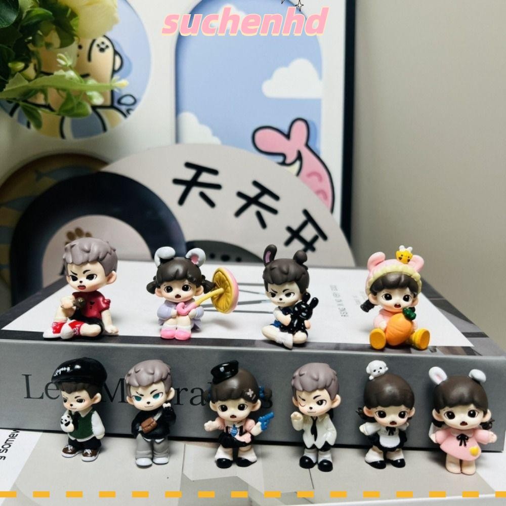 SUCHENHD อะนิเมะตัวเลขตุ๊กตา, Rayn เดินสุนัข Series Mini Baby Zora เครื่องประดับ, POPBEAN Rabbit Bab