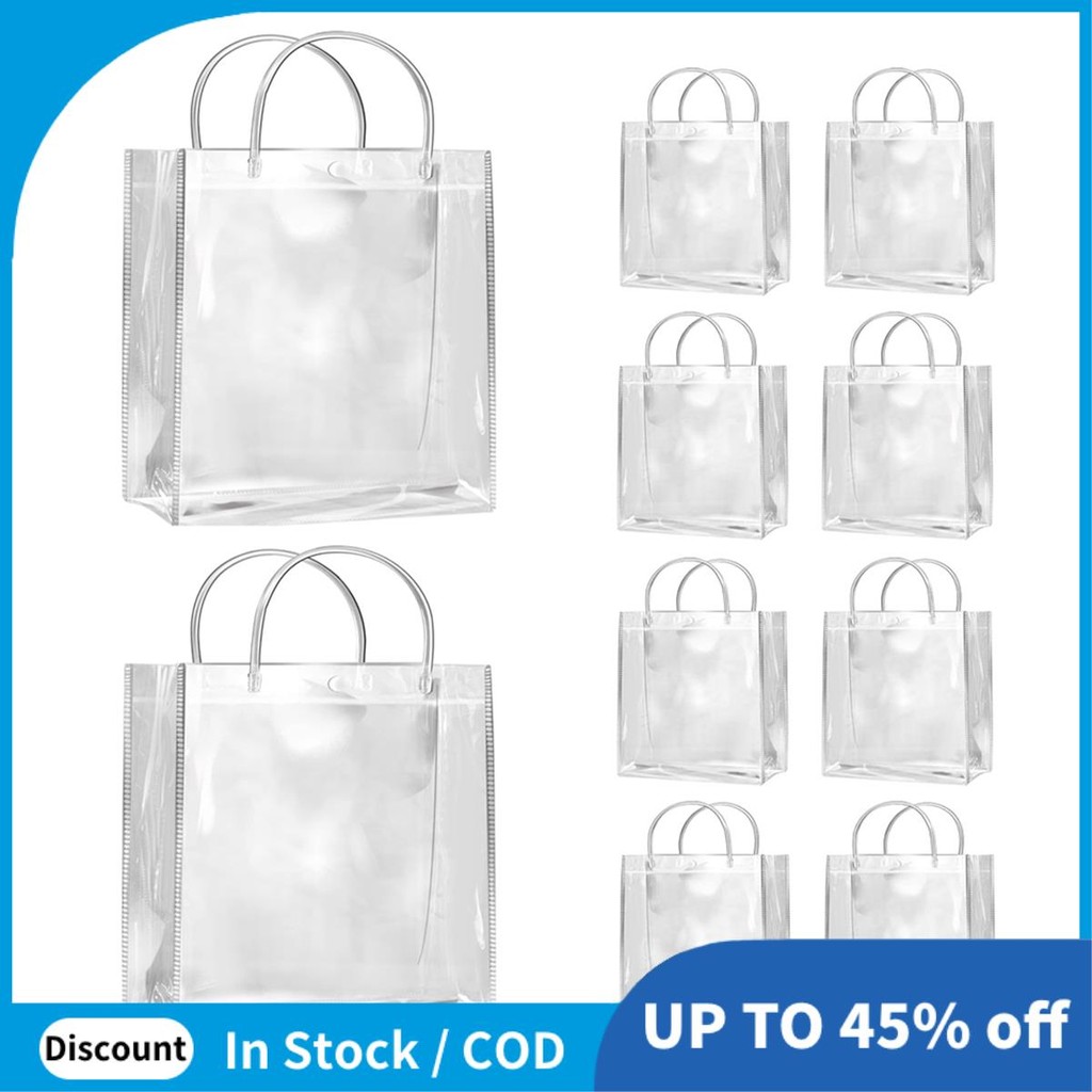 10ชิ้นใสถุงของขวัญจับกันน้ําพีวีซีถุงช้อปปิ้งสําหรับเครื่องประดับลูกอมน้ําหอมของขวัญคริสต์มาสแต่งงาน