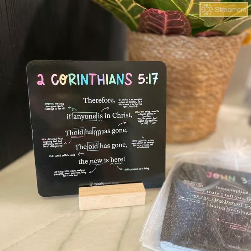 {Streamers} 50 การ์ดสคริปต์ A ped Bible Verse สําหรับทุกสัปดาห์ของปี Bible Memory Verse การ์ดของขวัญ